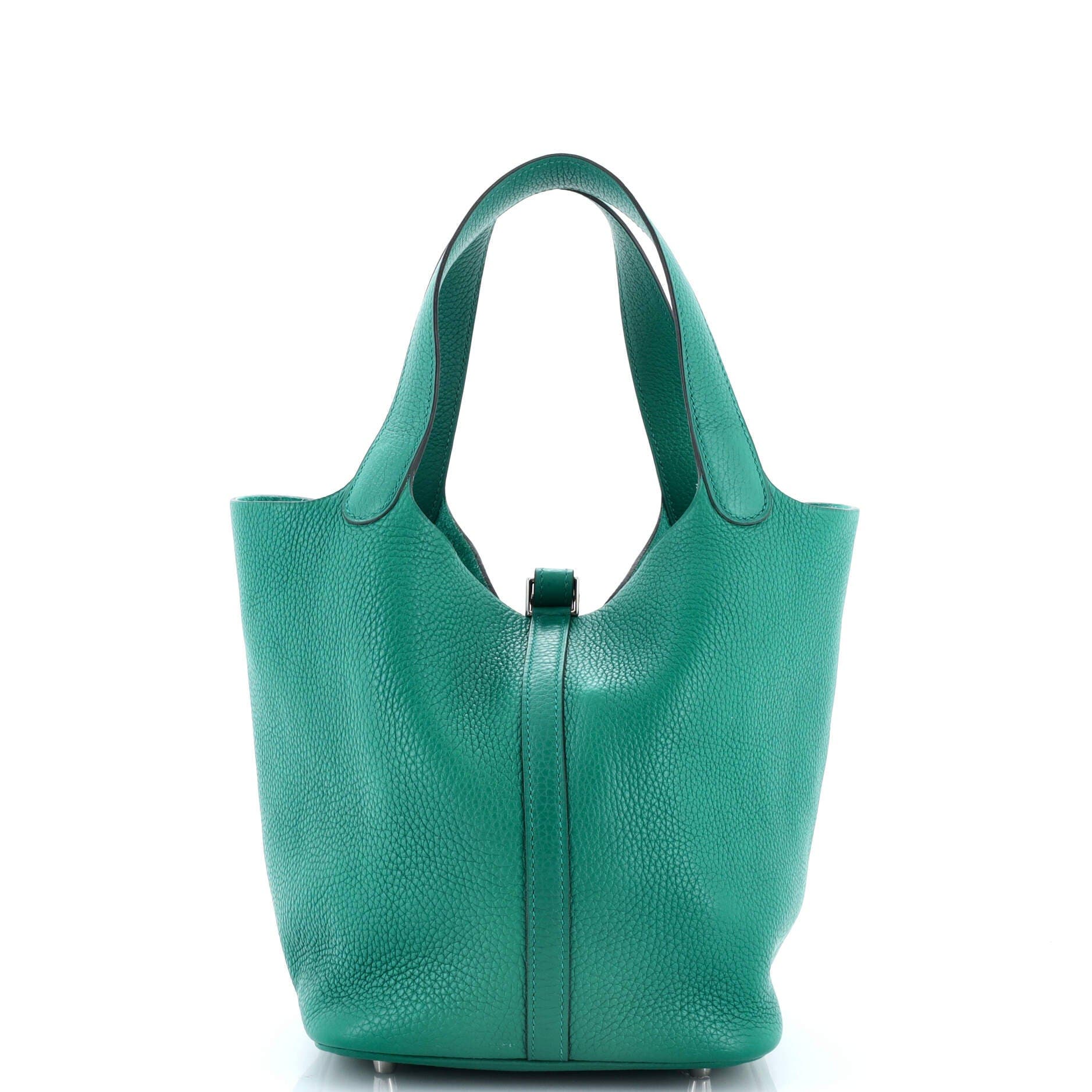 Pre-Owned Hermes Picotin Lock Bag Clemence MM, Alternate, color, Vert Vertigo