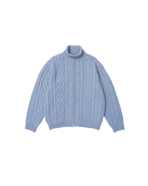 Cable Knit Zip Up