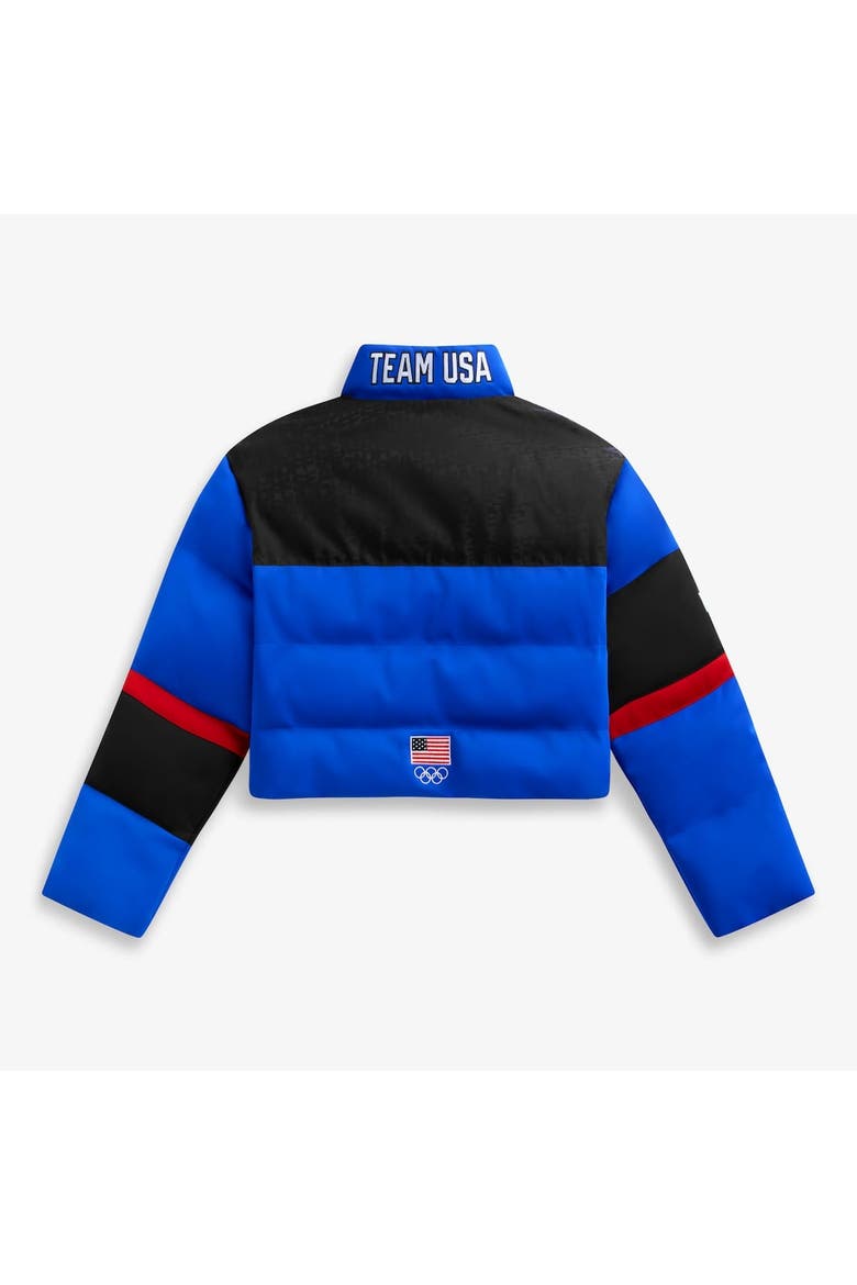 Women's Blue Team USA Cropped Puffer Jacket, Alternate, color, Blue
