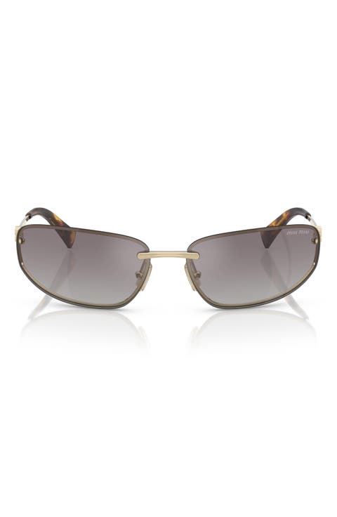 69mm Oversize Oval Sunglasses