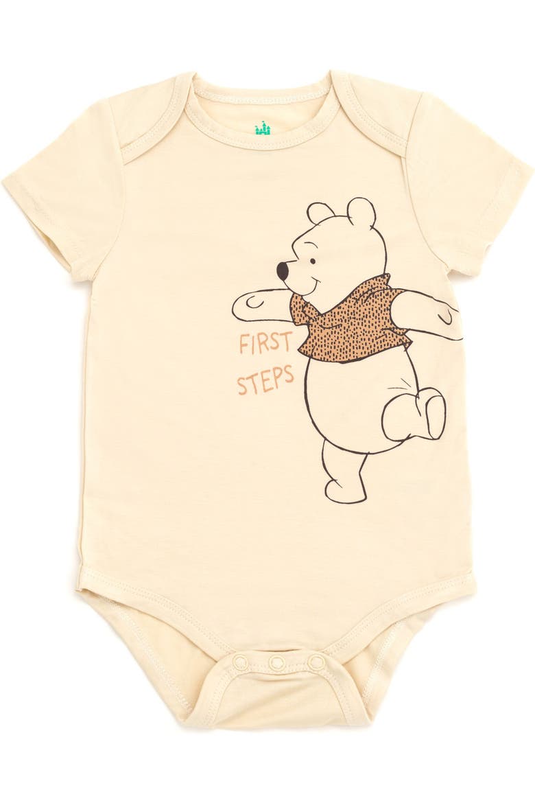 Winnie the Pooh One Piece Bodysuit Set, Alternate, color, Winnie the Pooh Brown