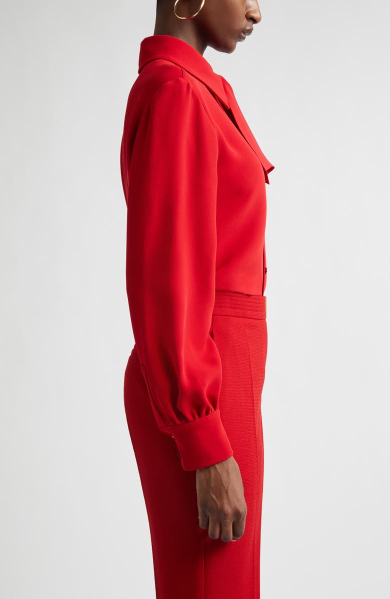 Valentino Solid Silk Cady Couture Button-Up Shirt, Alternate, color, Paris