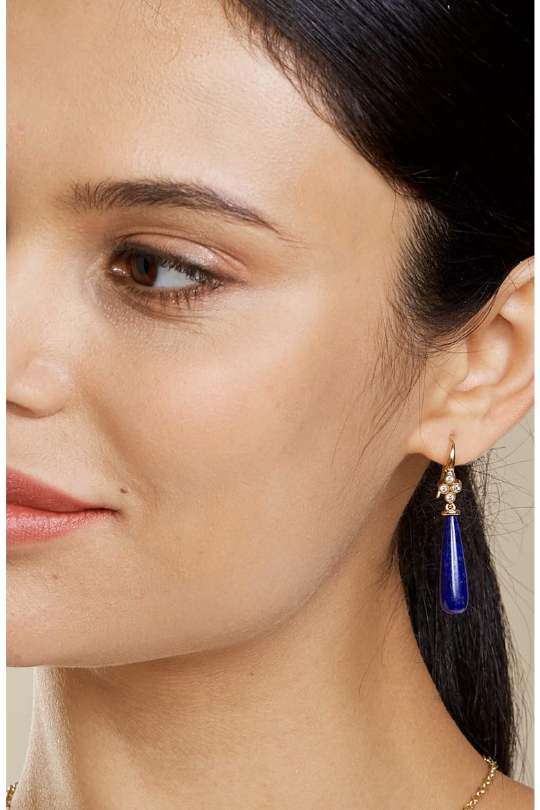 Long Drop Earrings, Alternate, color, Lapis Lazuli