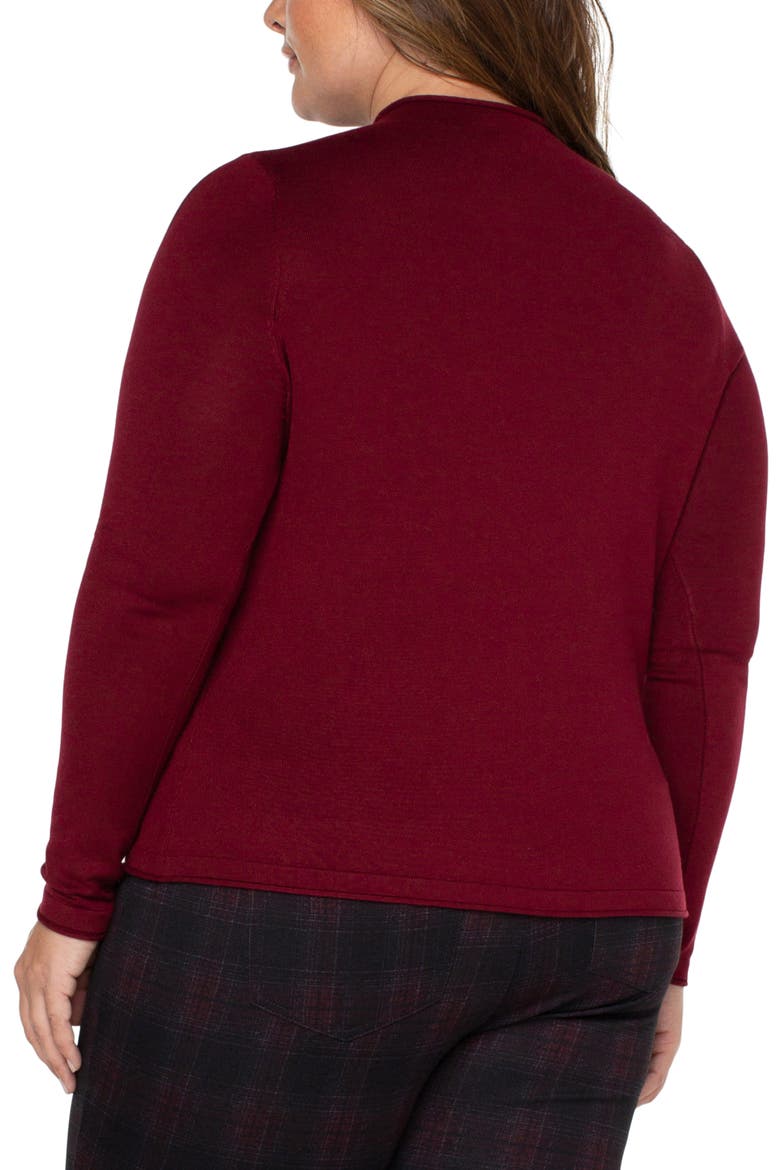Mock Neck Roll Hem Sweater, Alternate, color, BURGUNDY