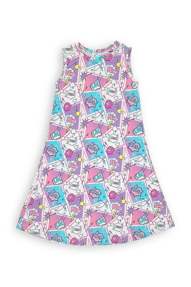 Kids' Comic Purple Sleeveless Dress, Main, color, Comic Purple