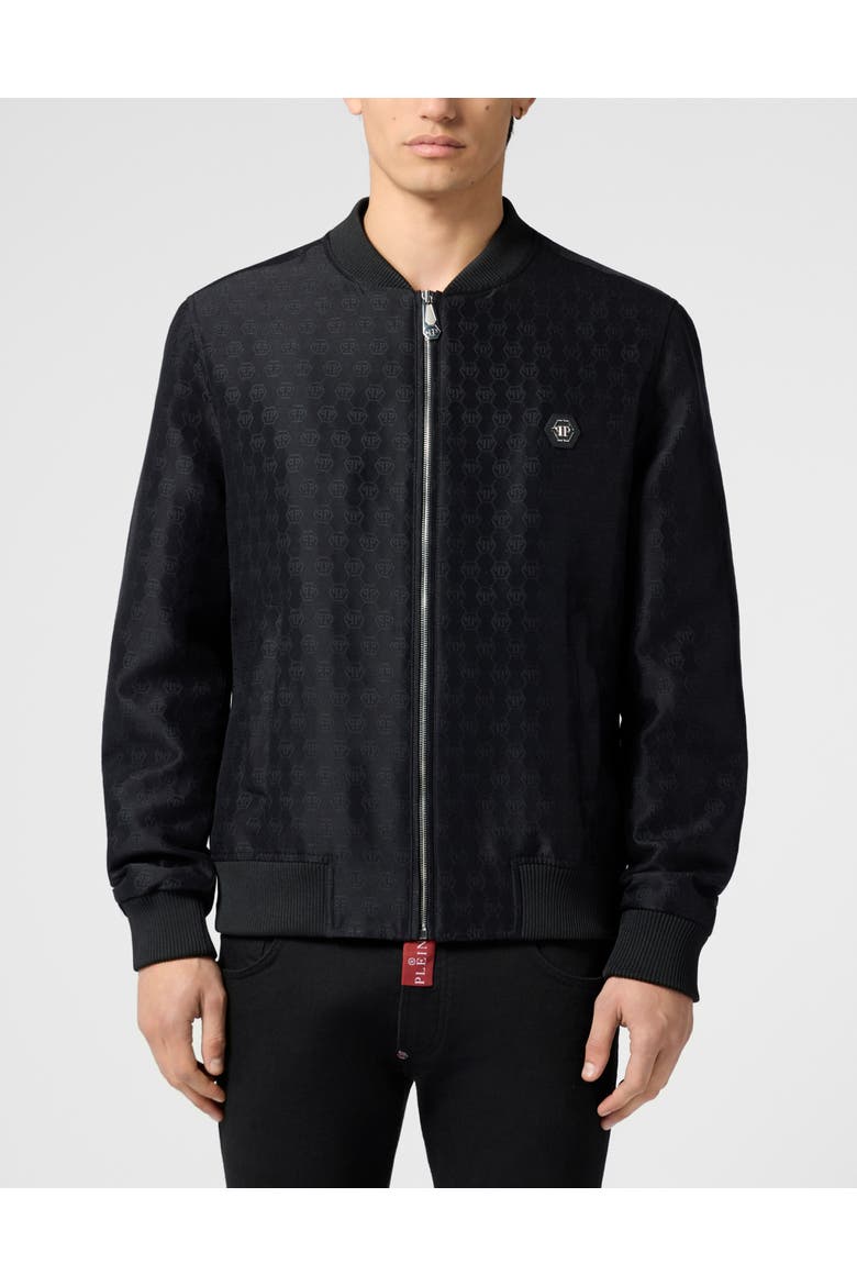 Bomber Jacket Jacquard Monogram Men, Main, color, black