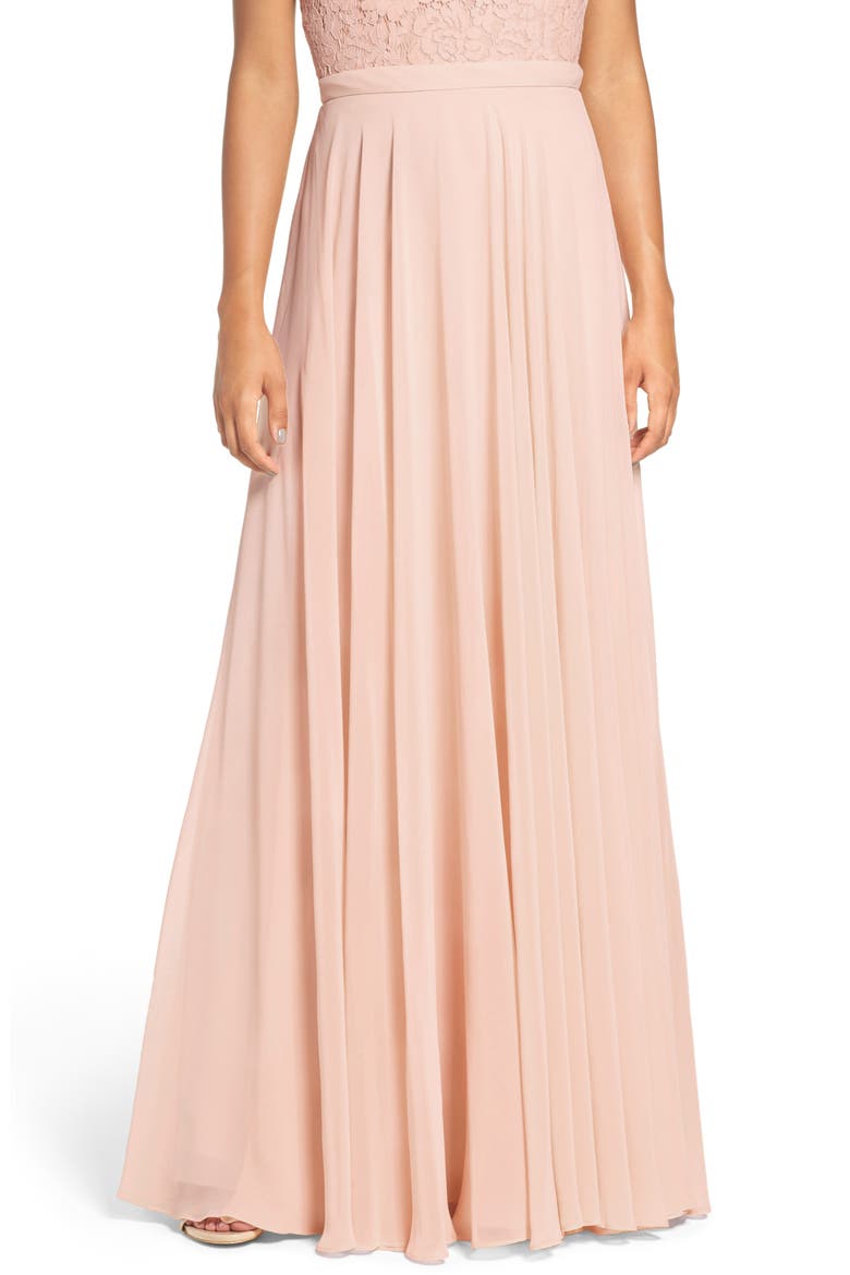 Hampton Long A-Line Chiffon Skirt, Main, color, BLUSH