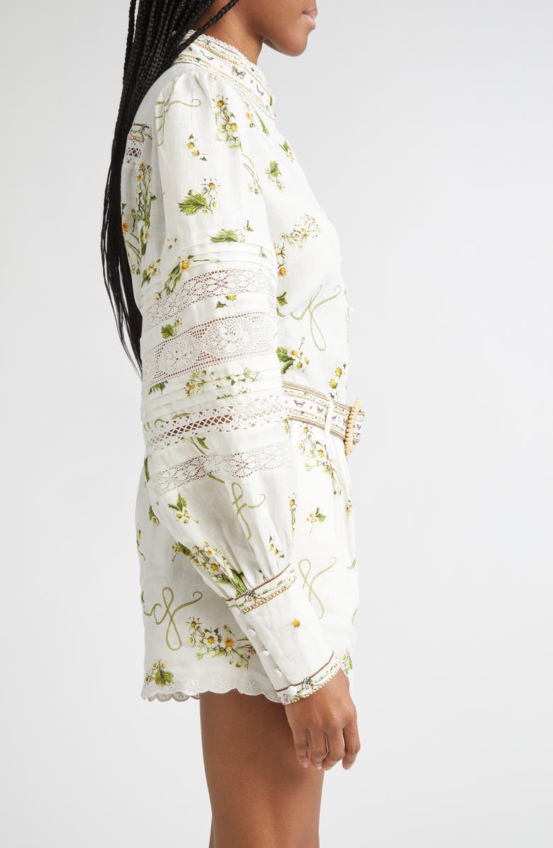 Camilla Botanical Utopia Buttoned Collar Linen Shirt, Alternate, color, Botanical Utopia