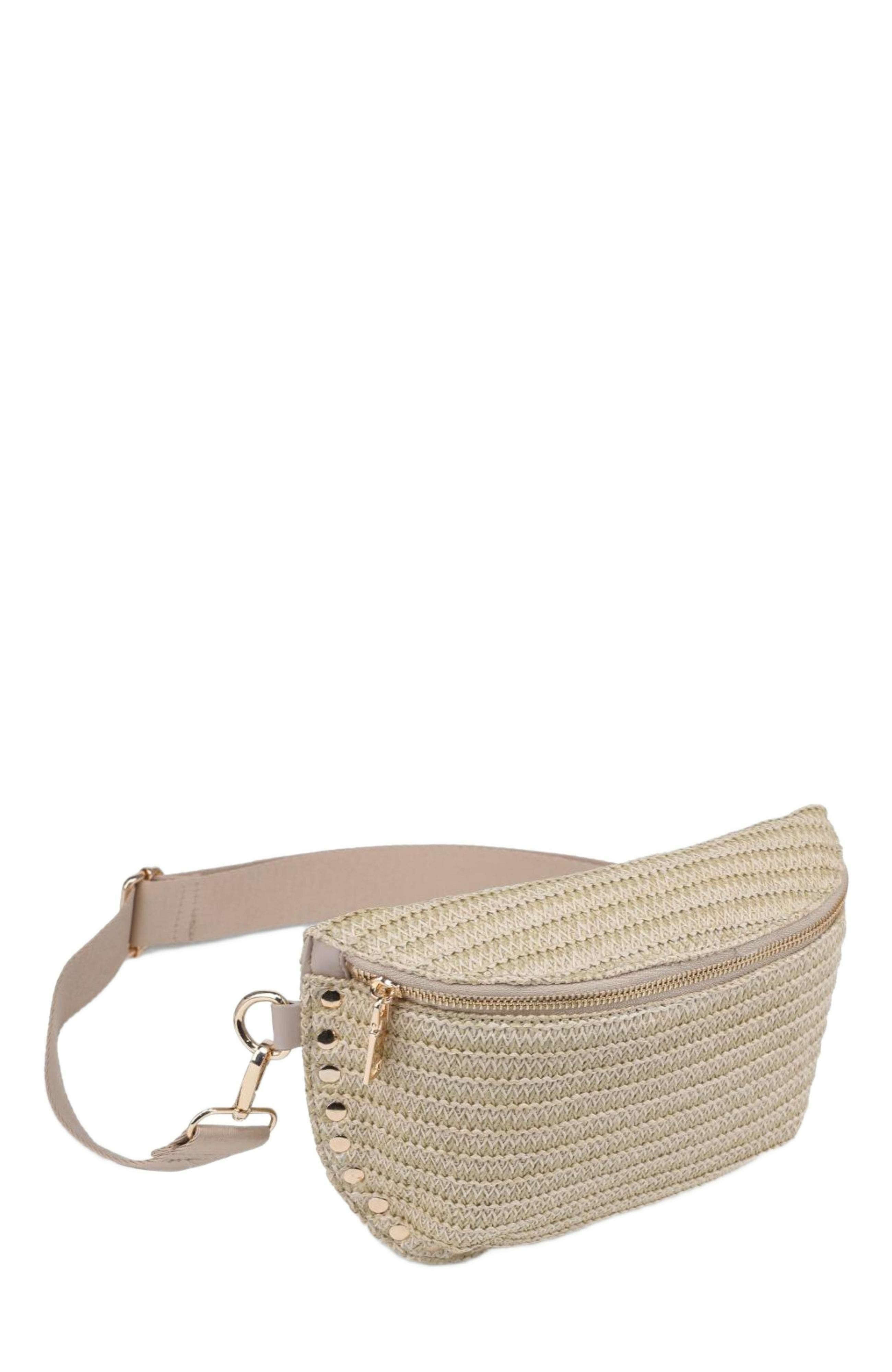 MODA LUXE Gizelle - Straw Belt Bag, Alternate, color, 