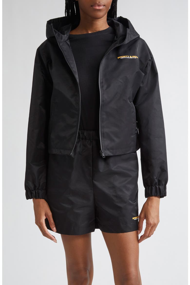 Bold Health Nylon Windbreaker, Main, color, BLACK