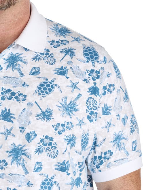 Harbor Bay By Dxl Big & Tall Sea Print Polo Shirt