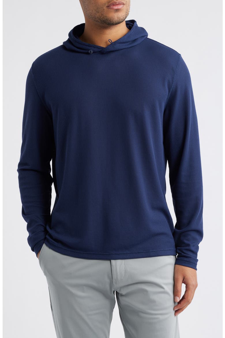 Brinson Waffle Pullover Hoodie, Main, color, NAVY