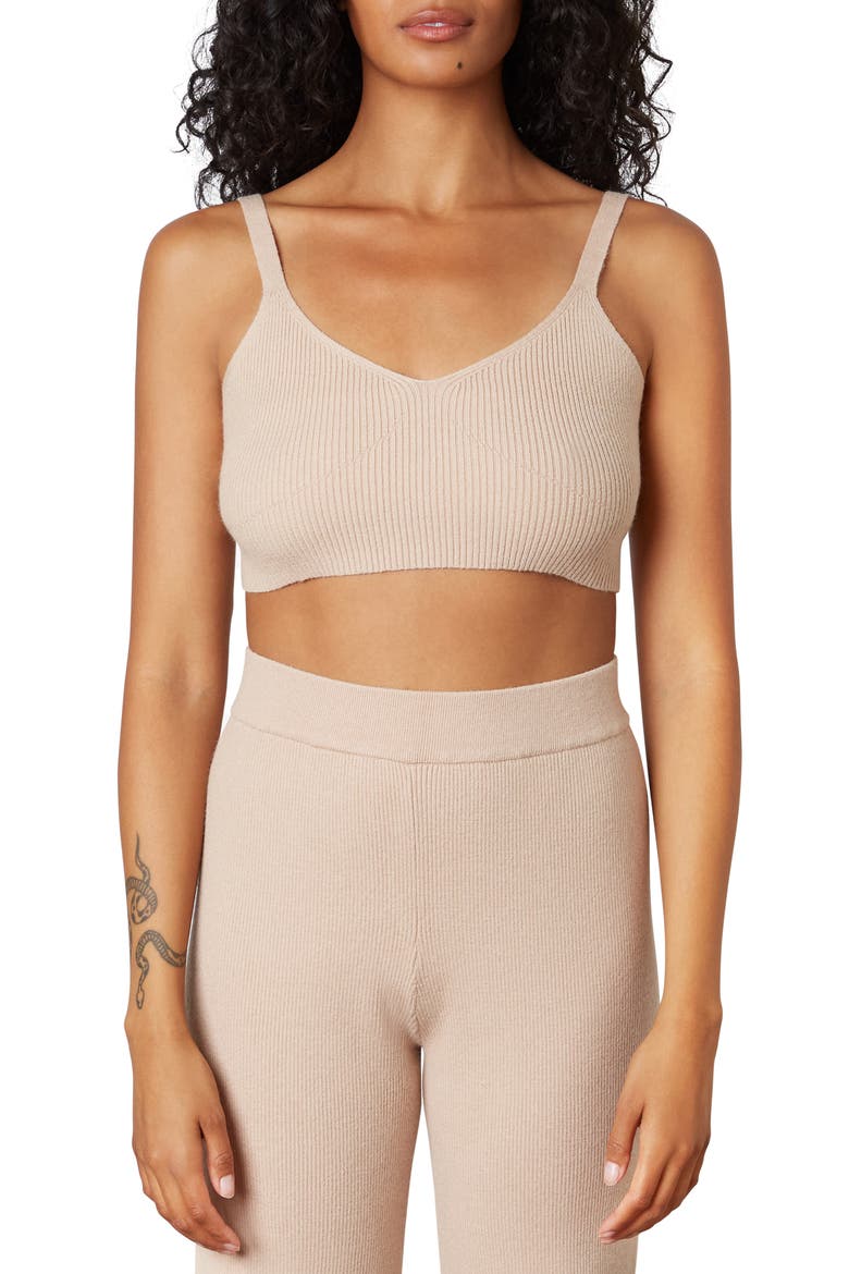 Olivia Crop Tank & Cardigan Twin Set, Alternate, color, BEIGE