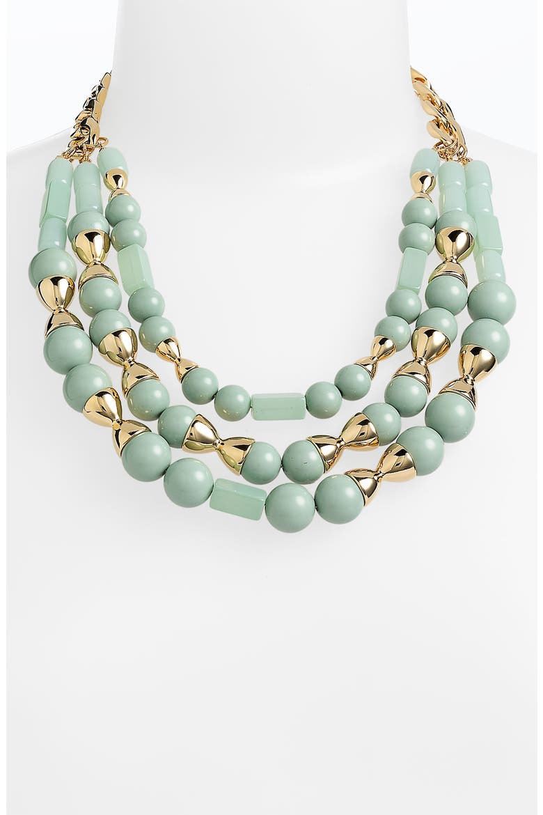'Perez' Multistrand Statement Necklace, Main, color, SAGE