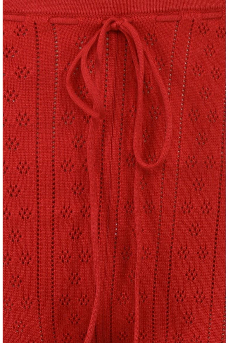 Abigail Pointelle Drawstring Capri Pants, Alternate, color, RED ROSE
