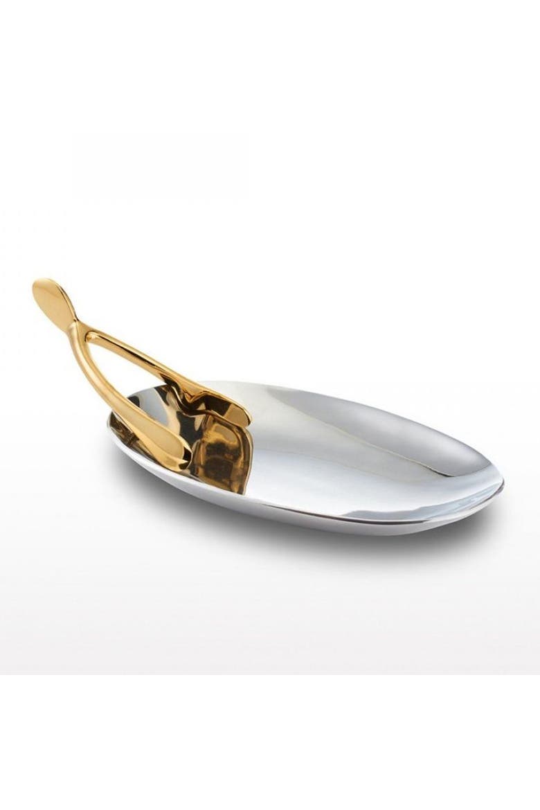 Wishbone Catchall Tray, Main, color, Gold