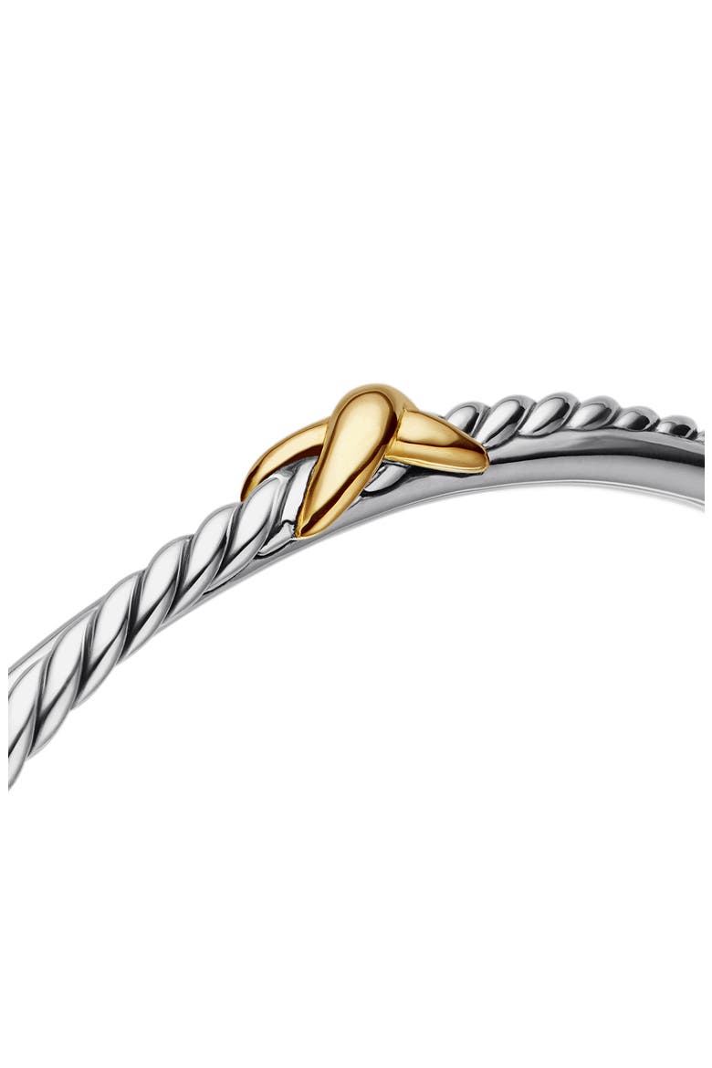 Petite X Center Station Bracelet in Sterling Silver with 18K Yellow Gold, 5.2mm, Alternate, color, SILVER/ YELLOW GOLD