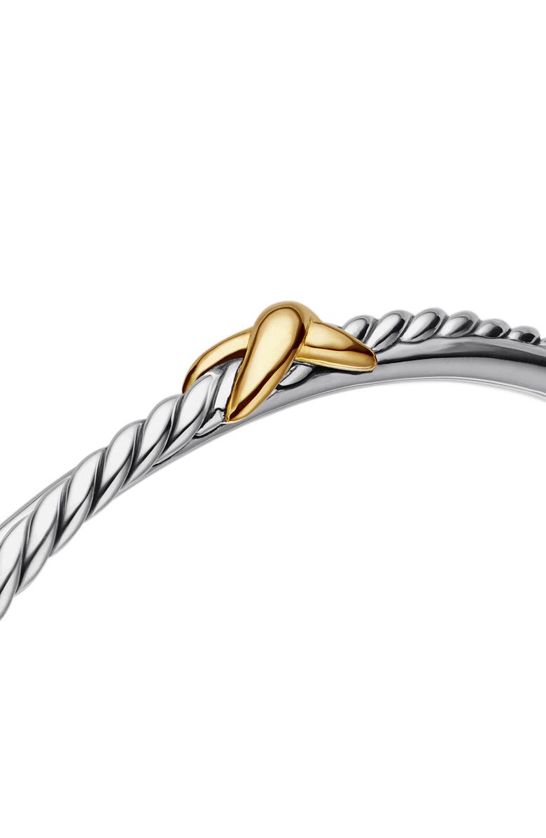 David Yurman Petite X Center Station Bracelet in Sterling Silver with 18K Yellow Gold, 5.2mm, Alternate, color, Silver/ Yellow Gold
