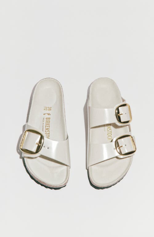 Shop Birkenstock Madrid Big Buckle Slide Sandal In Stone Coin