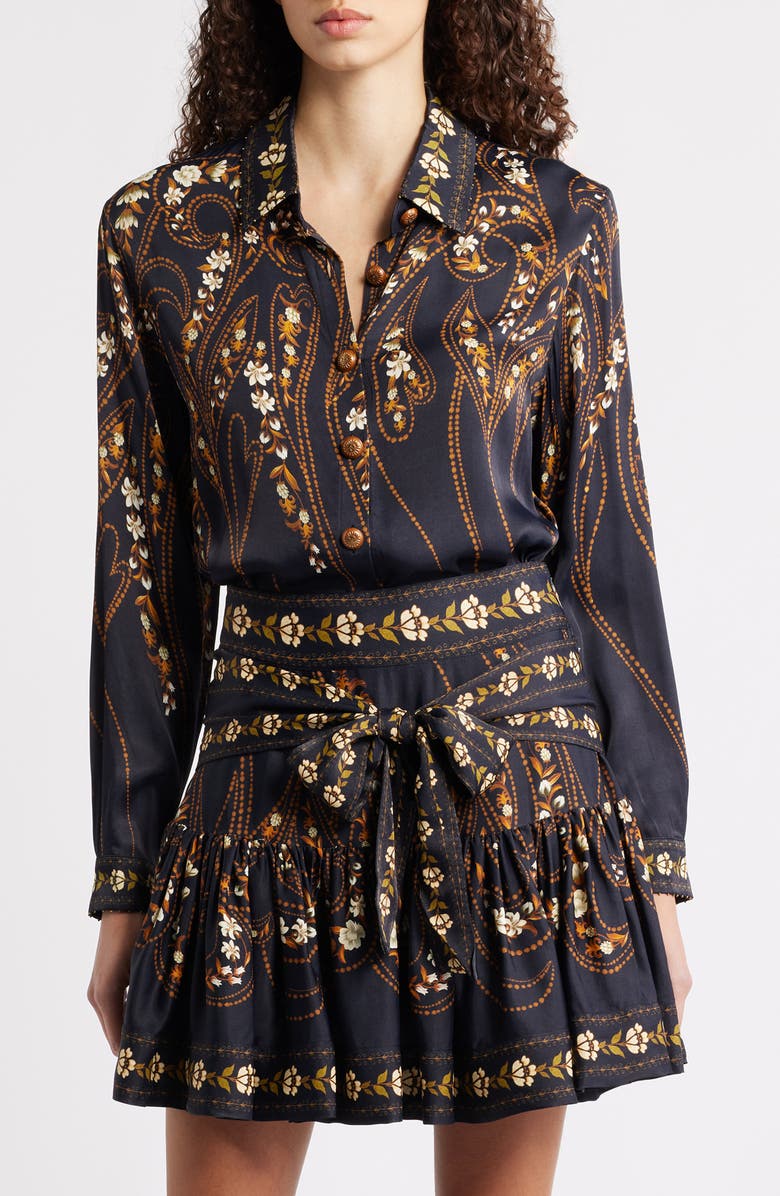 FARM Rio Garden Silhouette Shirt, Main, color, Black