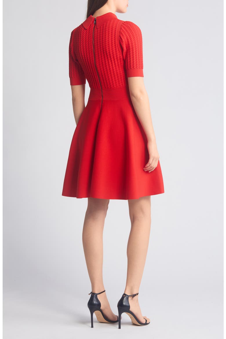 Mia Knit Skater Dress, Alternate, color, RED
