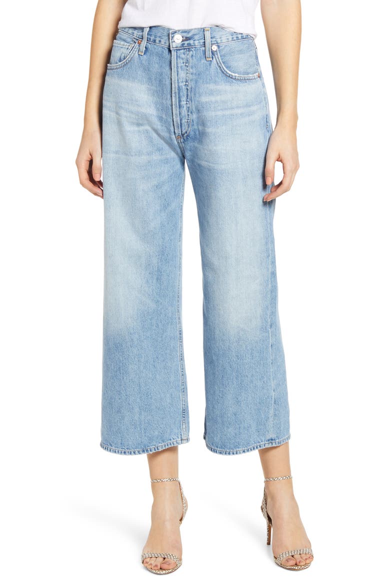 Sacha High Waist Crop Wide Leg Jeans, Main, color, TULAROSA
