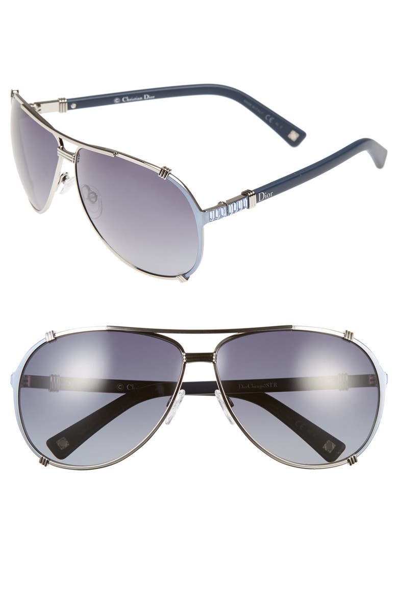 DIOR 'Chicago 2 Strass' 63mm Aviator Sunglasses, Main, color,