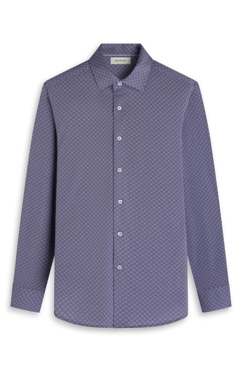 Bugatchi James Ooohcotton® Mosaic Print Twill Button-up Shirt In Purple