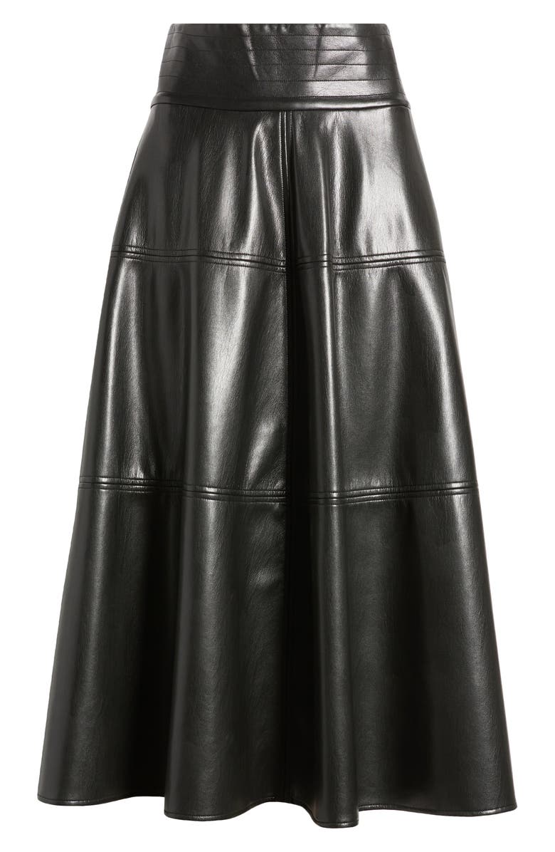 Nordstrom x Harlem's Fashion Row Megan Renee Faux Leather Tiered Skirt, Alternate, color, 