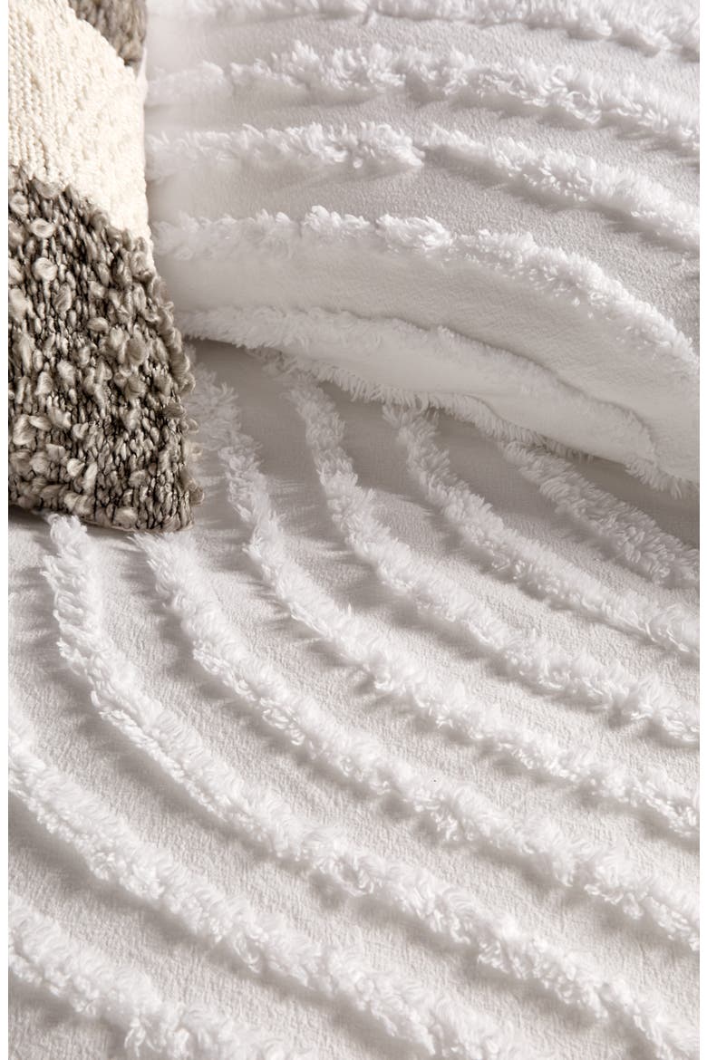 Chenille Wave Comforter & Sham Set, Alternate, color, WHITE
