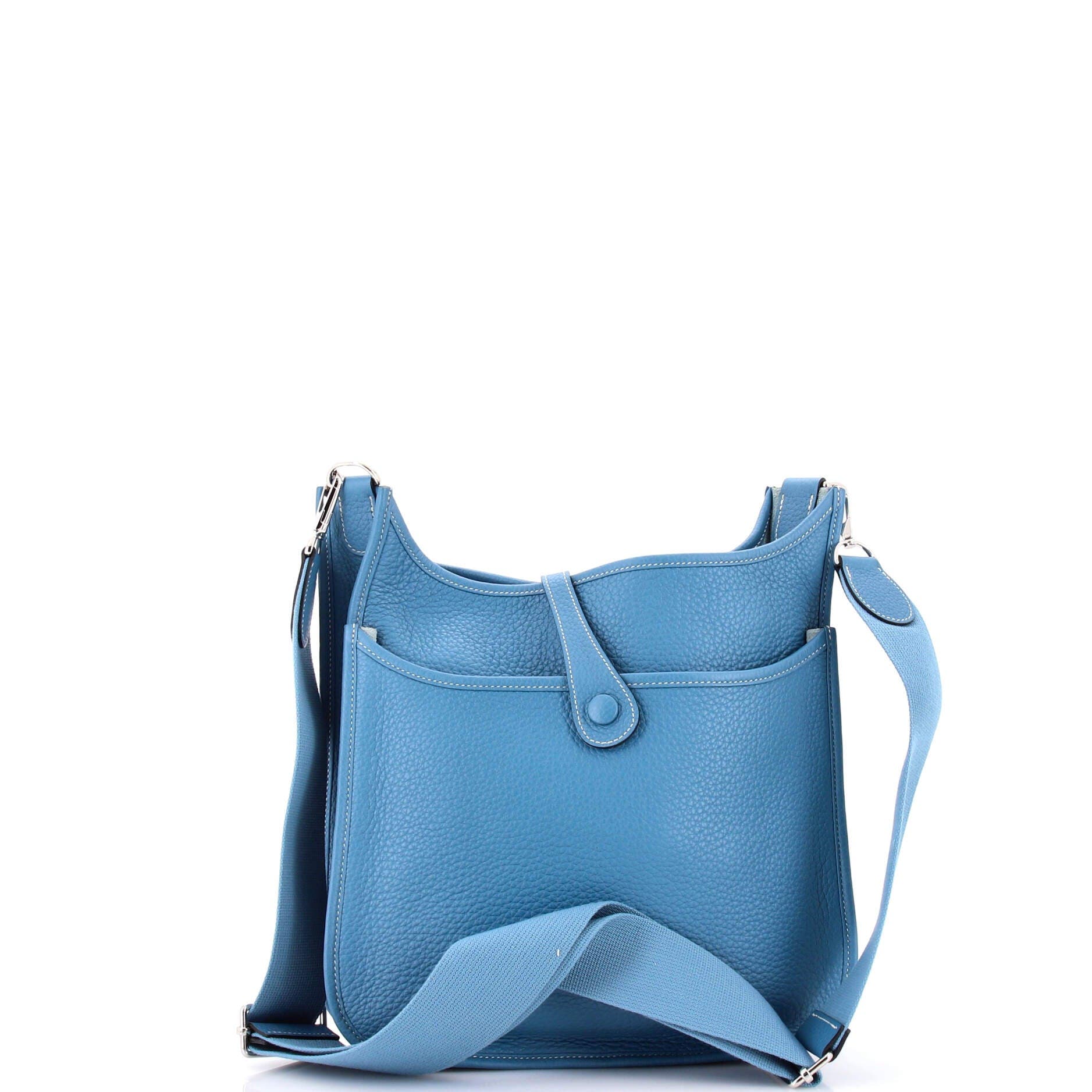 Pre-Owned Hermes Evelyne Bag Gen III Clemence PM, Alternate, color, Bleu Jean