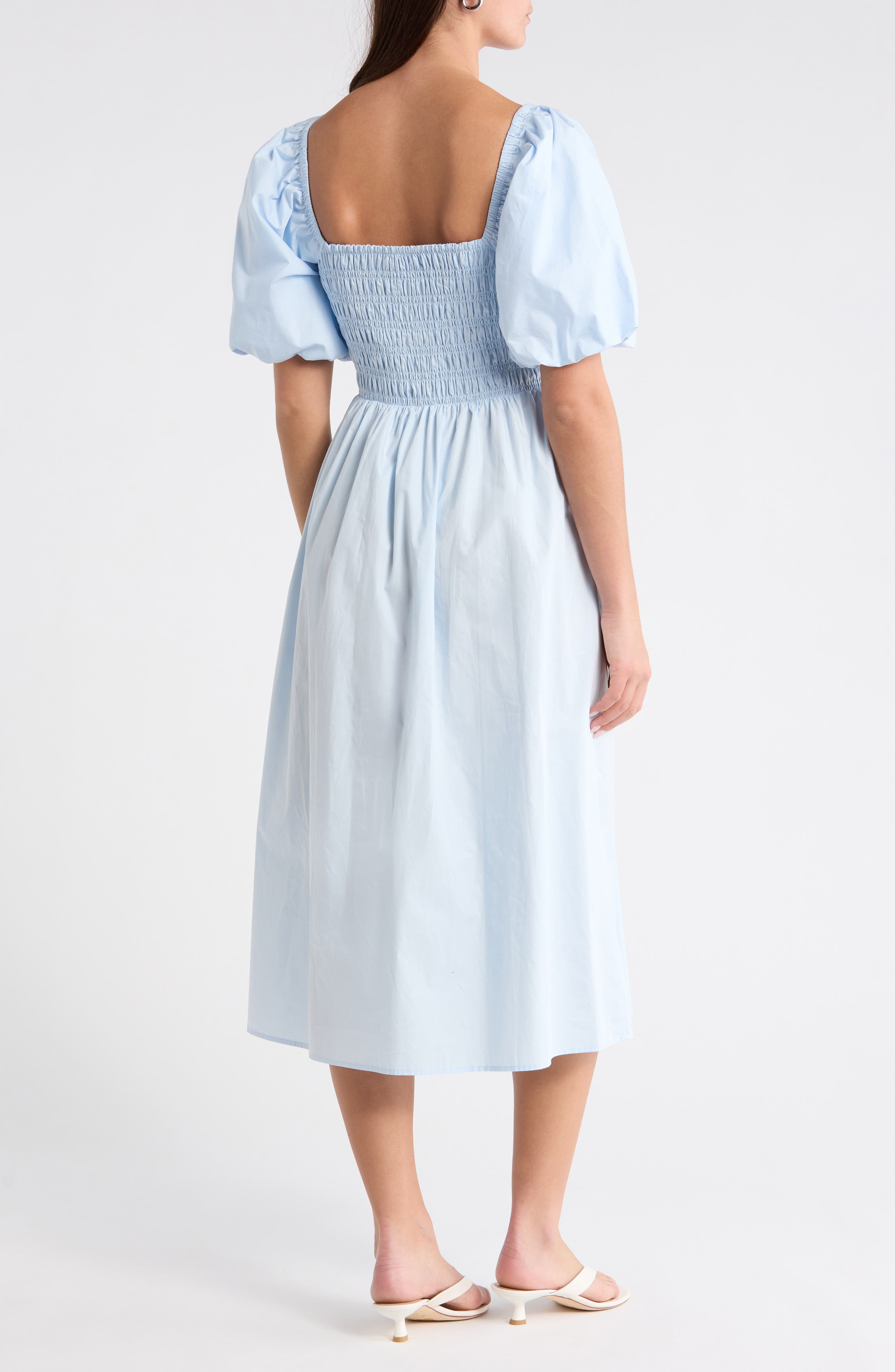 Sonia Bubble Sleeve Smocked Midi Dress - image 4