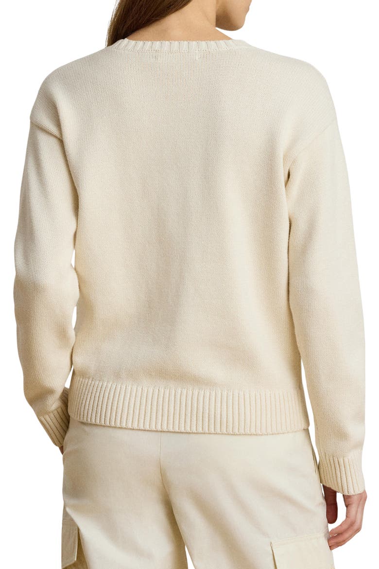 Intarsia Vizsla Knit Cotton Sweater, Alternate, color, MASCARPONE CREAM/ MULTI