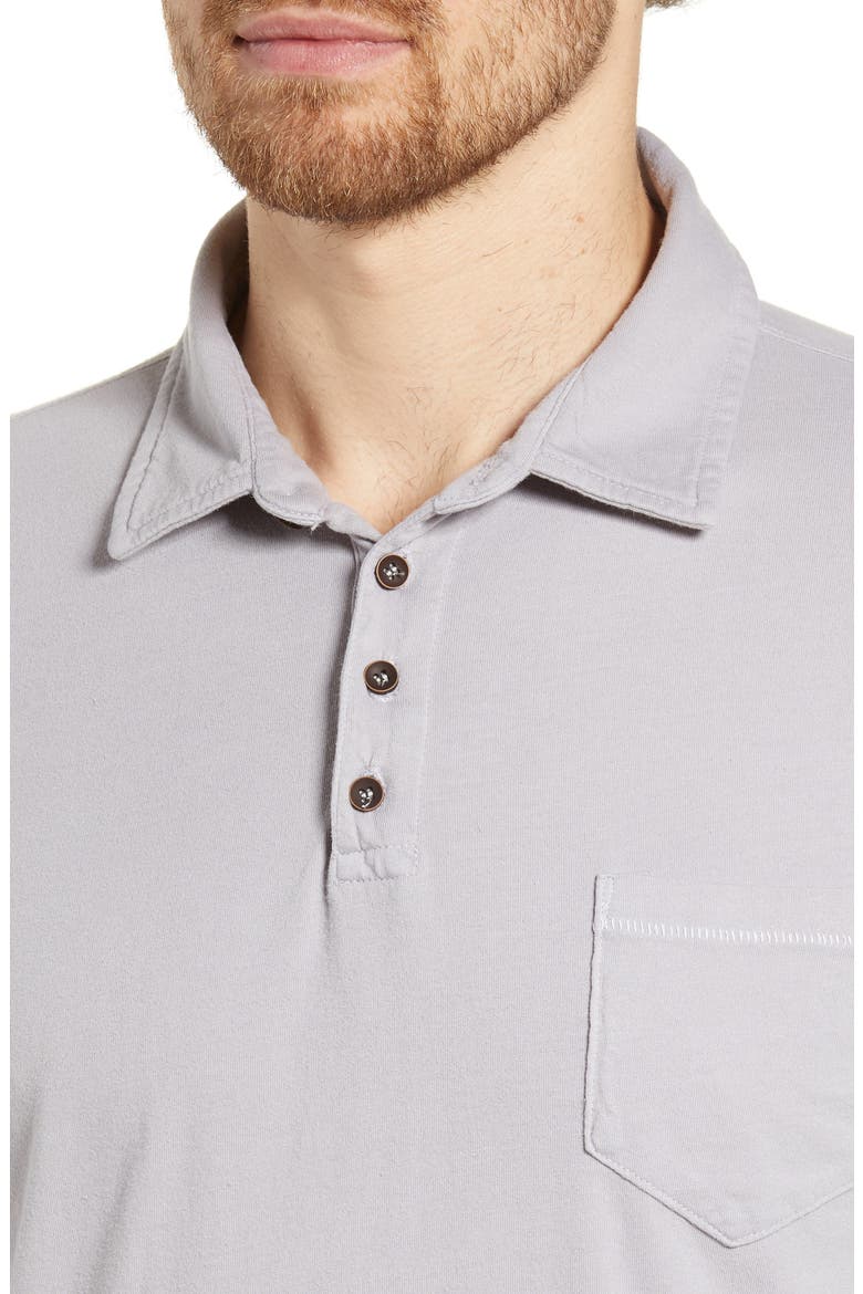 Long Sleeve Jersey Polo, Alternate, color, CHROME