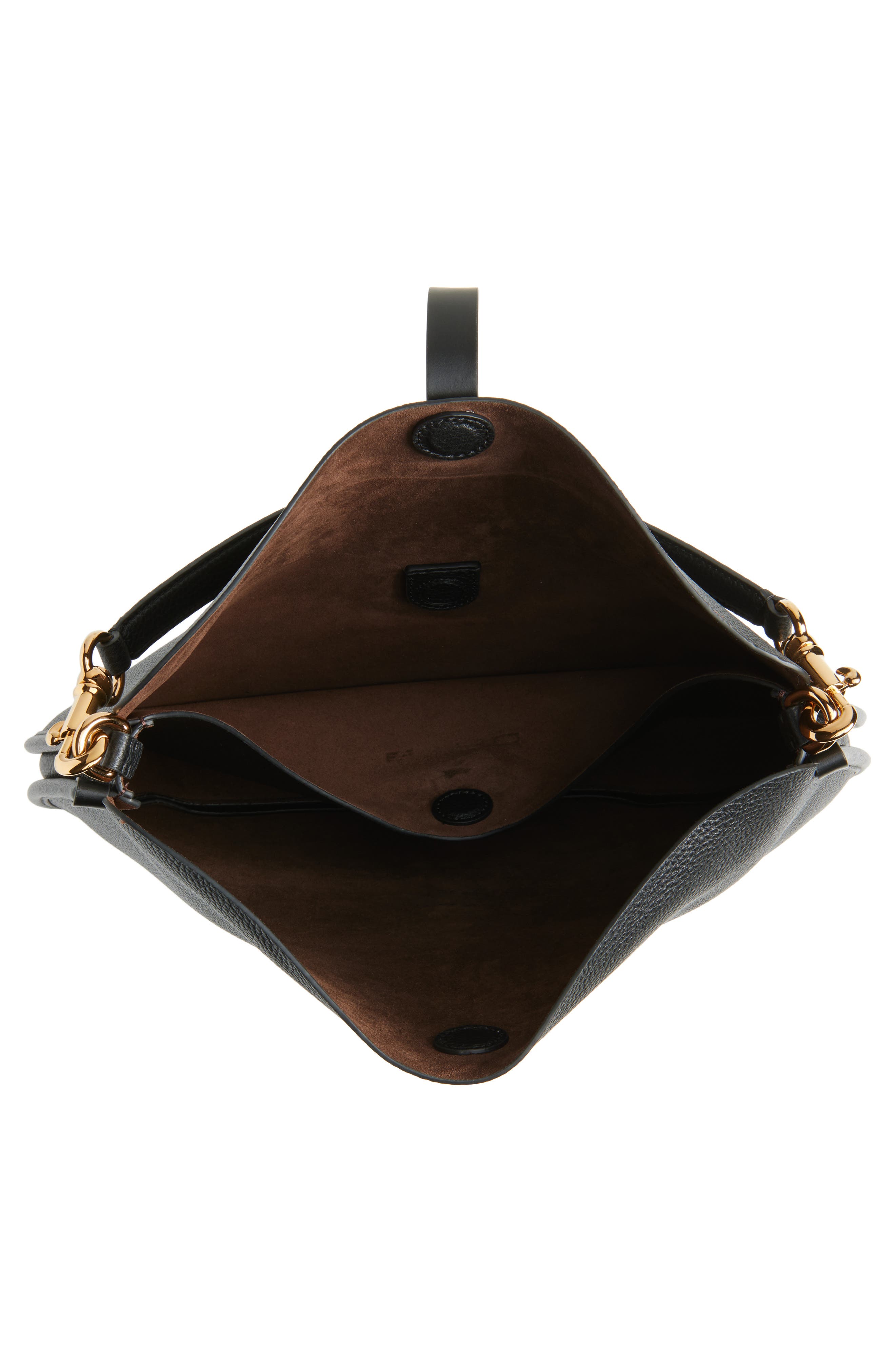 Etro Maxi Pony Tumbled Leather Shoulder Bag, Alternate, color, Black N0000