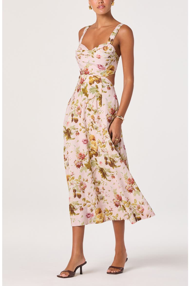 Ciana Floral Tie Strap Dress, Alternate, color, PINK GREEN BLOOM