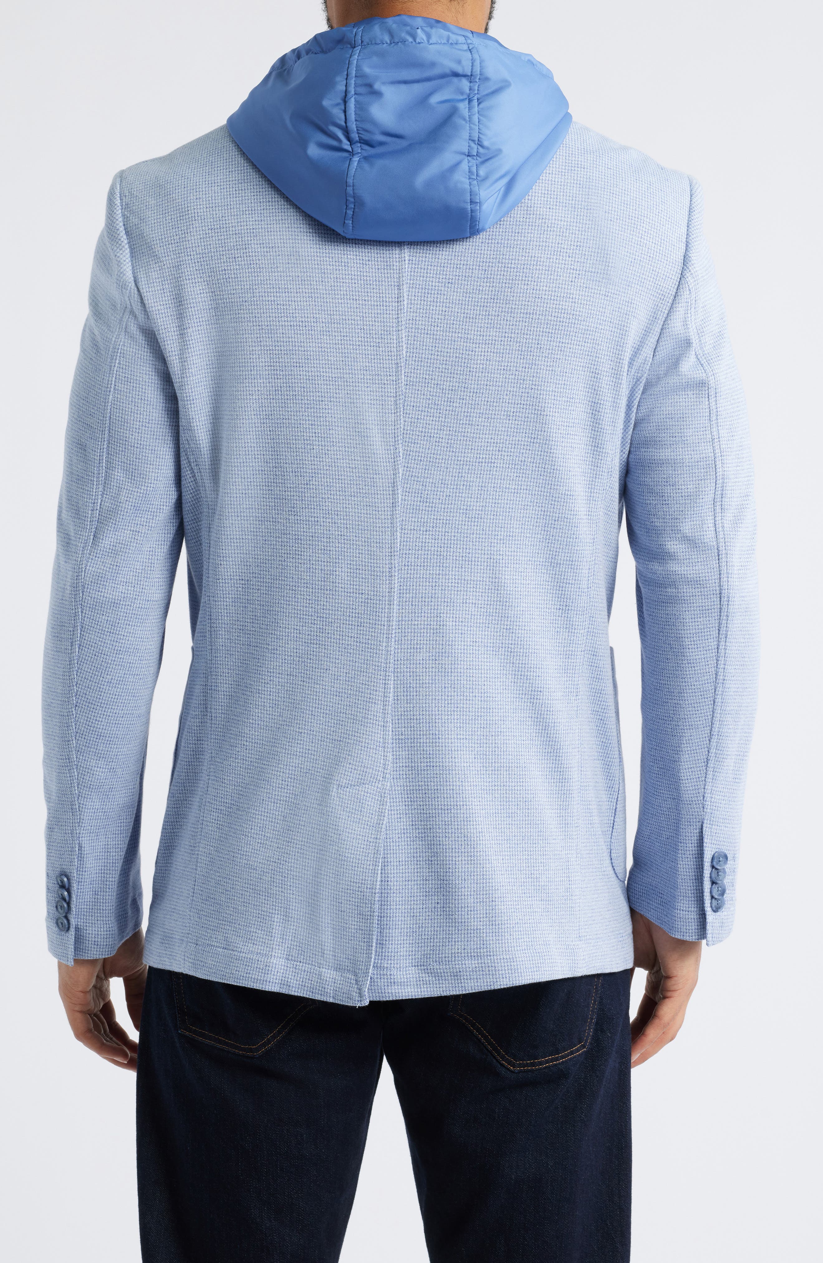 XC Flex Microcheck Knit Sport Coat with Removable Hooded Bib - image 2