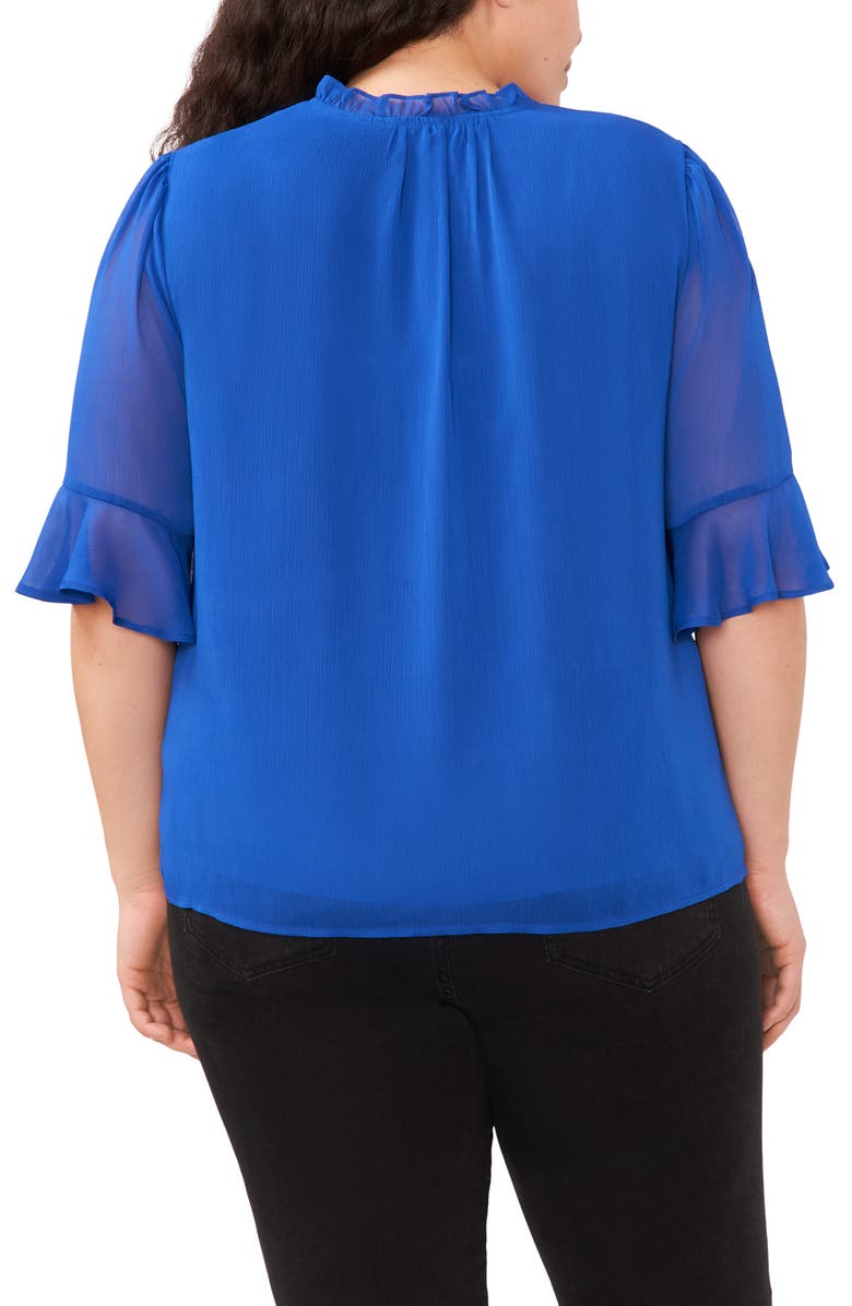 CeCe Short Sleeve V-Neck Top, Alternate, color, Deep Royal Blue