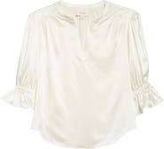 Cinq à Sept Fiona Split Neck Silk Top