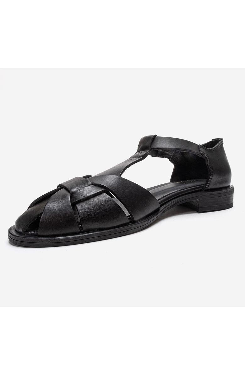Forever & Always Shoes Dexara Leather Sandal, Alternate, color, Black