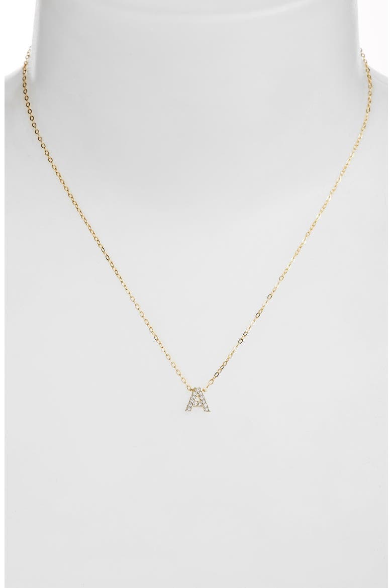 Initial Pendant Necklace, Alternate, color, A GOLD