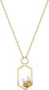 EYE CANDY LOS ANGELES Nora Clear Quartz Pendant Necklace