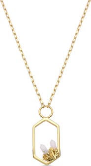 EYE CANDY LOS ANGELES Nora Clear Quartz Pendant Necklace