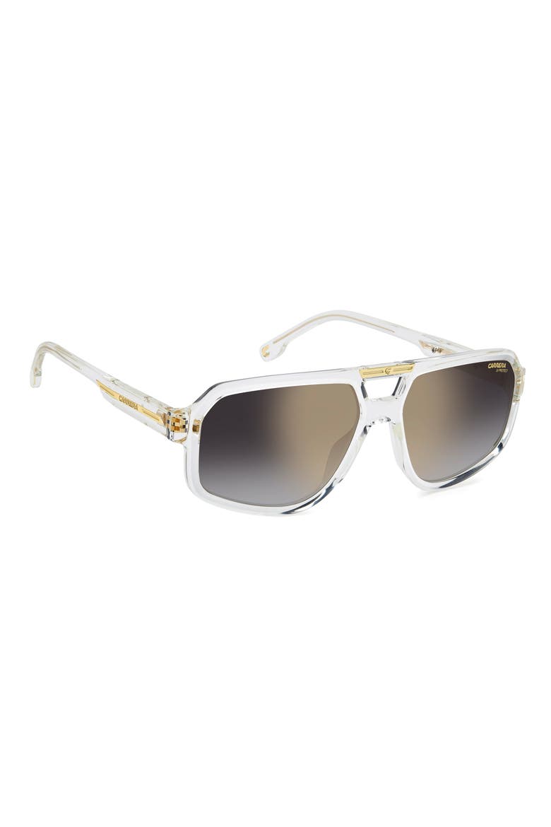 Victory 59mm Gradient Navigator Sunglasses, Alternate, color, CRYSTAL GREY / GREY GOLD