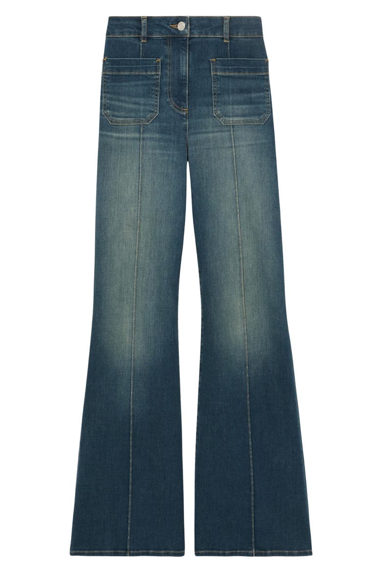 Sakura Flare Jeans, Alternate, color, MID BLUE