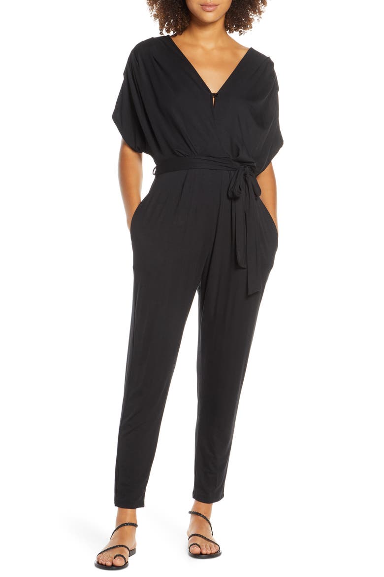 Open Back Jumpsuit, Main, color, BLACK
