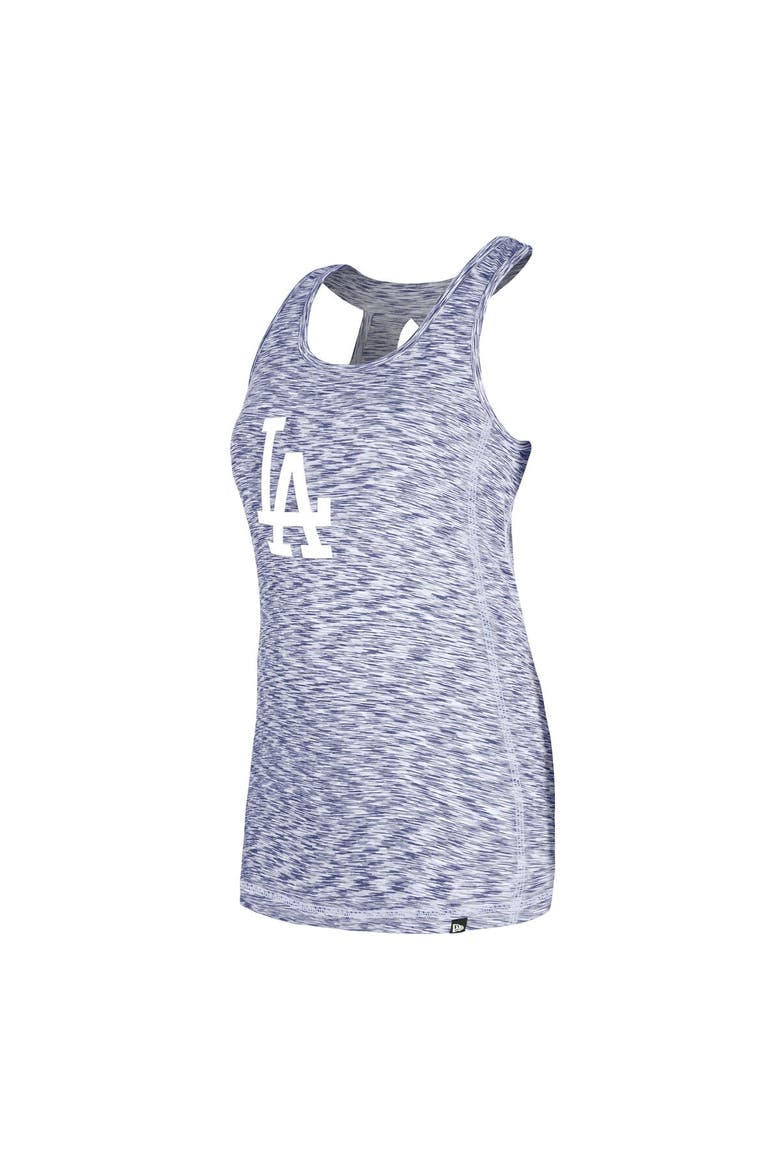 Women's New Era Royal Los Angeles Dodgers Space Dye Keyhole Back Tank Top, Alternate, color, Royal