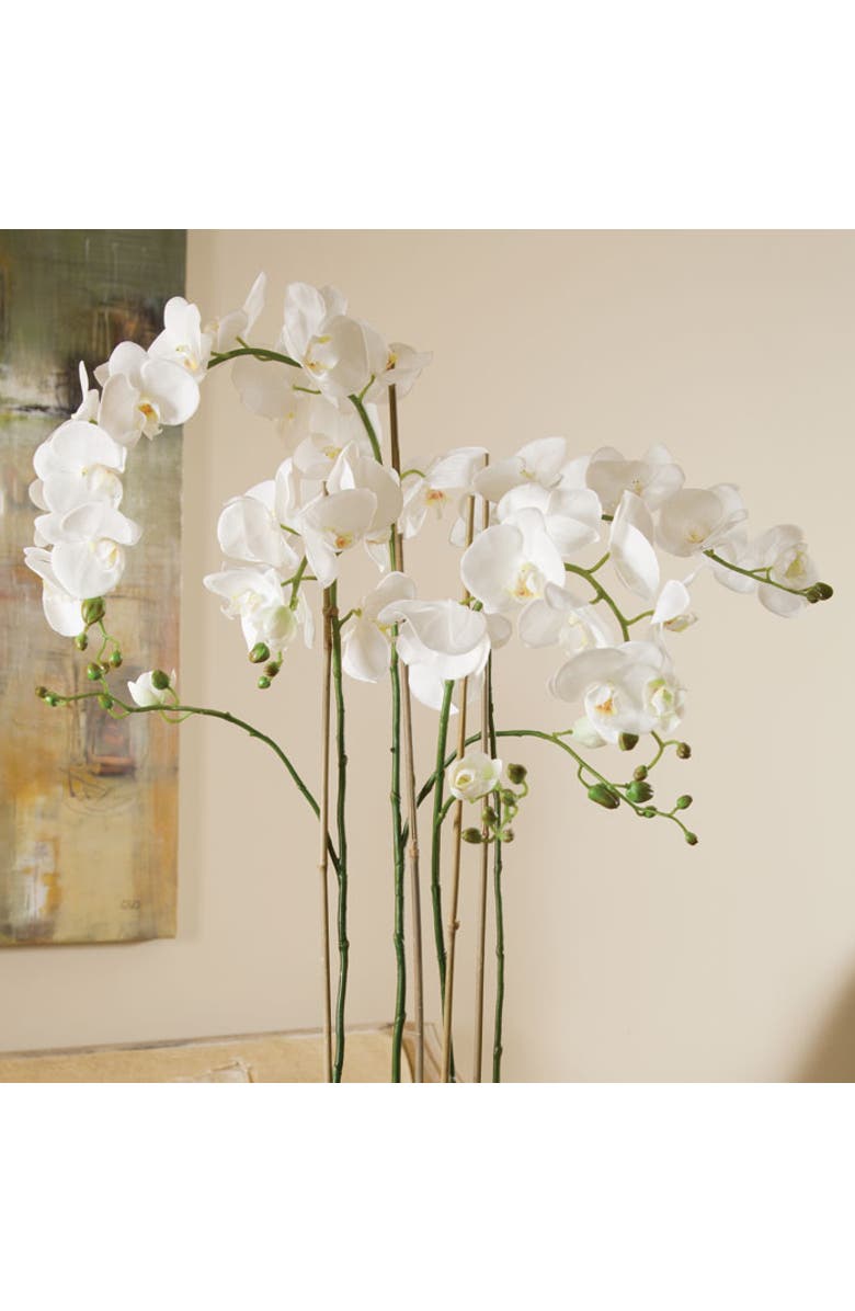 Napa Home & Garden 44" Phalaenopsis Orchid Drop-In Artificial Faux Floral Flower Plant, Alternate, color, White
