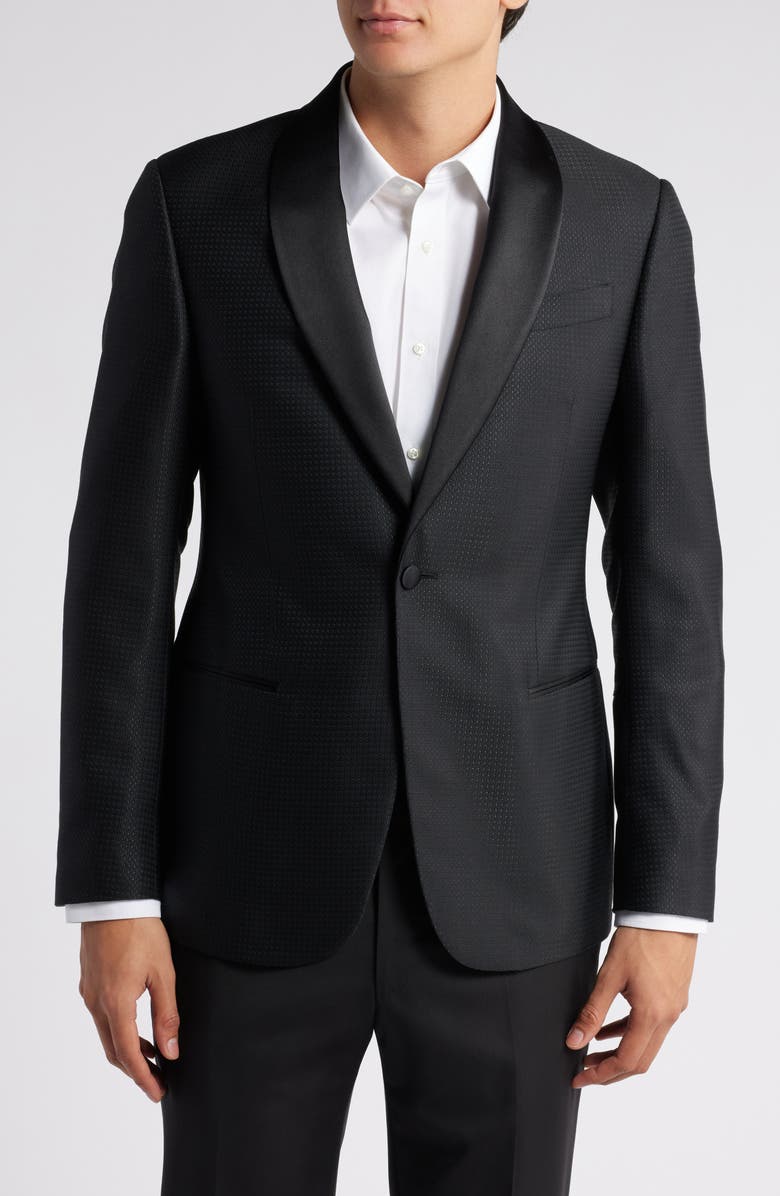 Emporio Armani G-Line Shawl Collar Wool Blend Tuxedo Jacket, Main, color,
