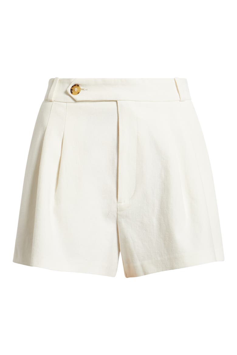 Kingsley Pleated Linen Blend Shorts, Alternate, color, SALT